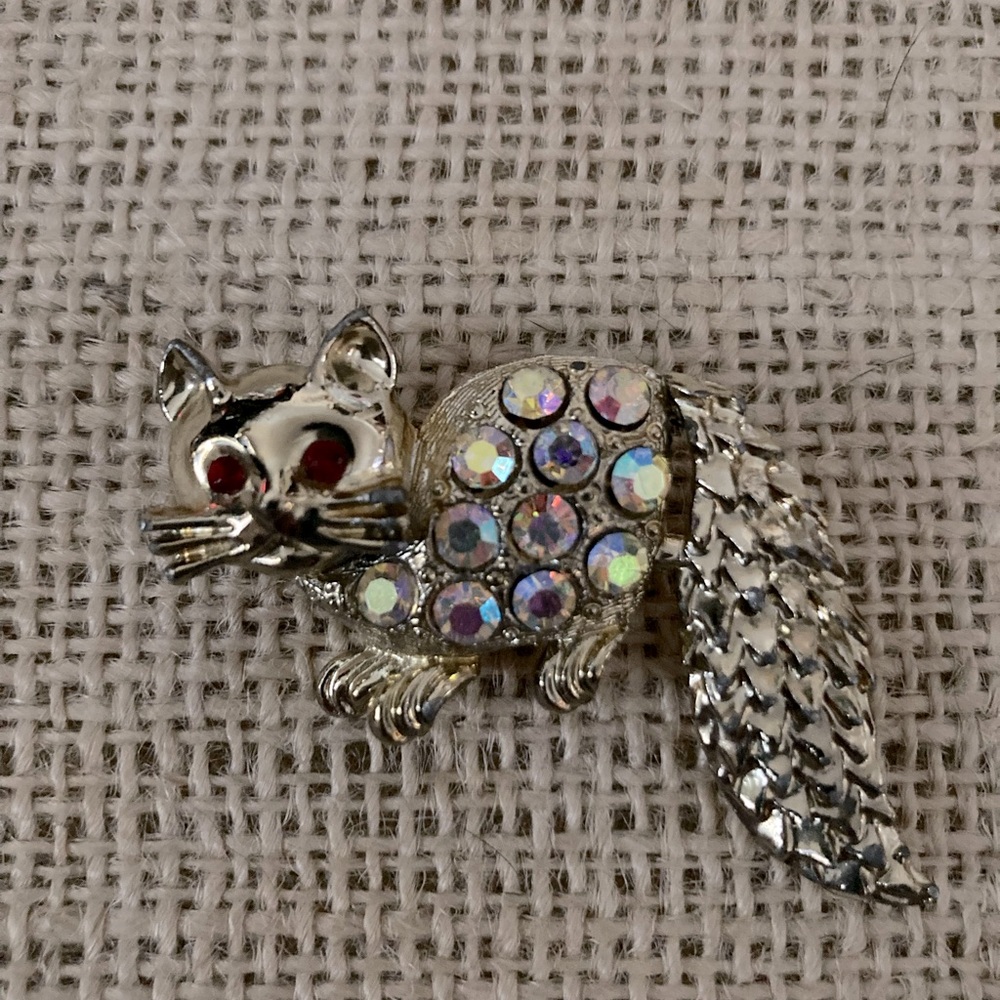 AB Cat Kitten Vintage Brooch